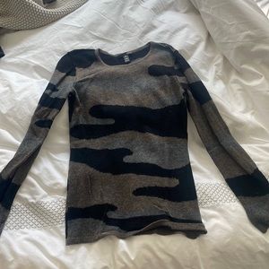 Aqua 100% Cashmere Camo Lightweight Sweater